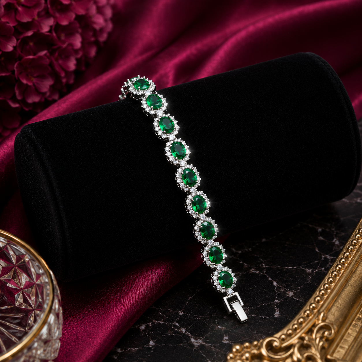 Oval Stones Bracelet Green