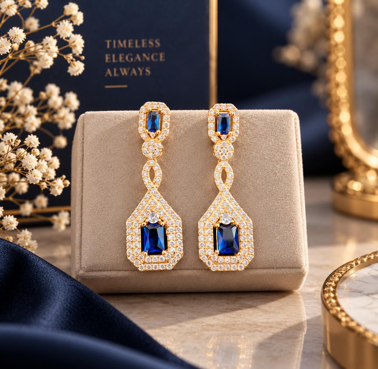 Royal shappire blue earings mian