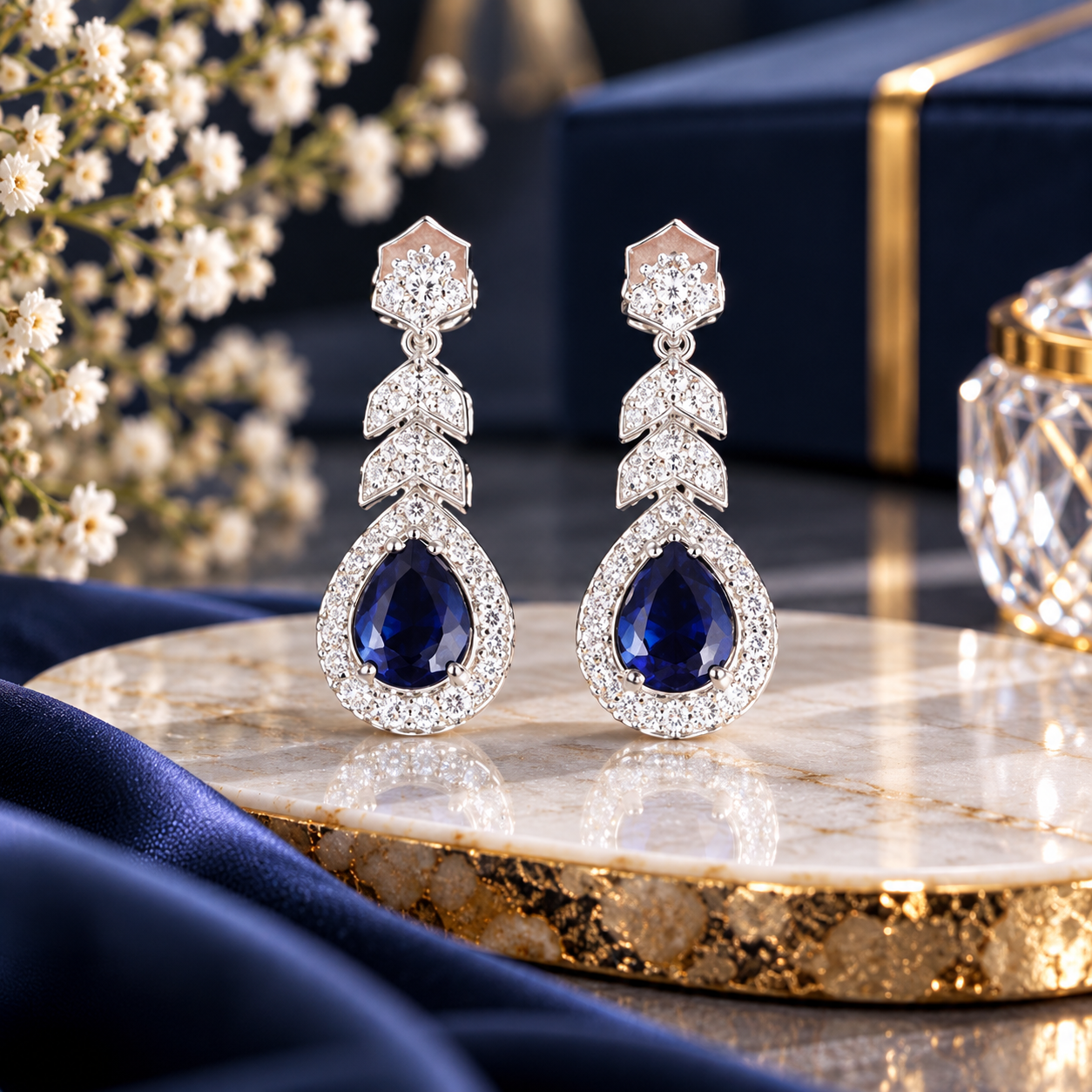 Teardrop earings Blue